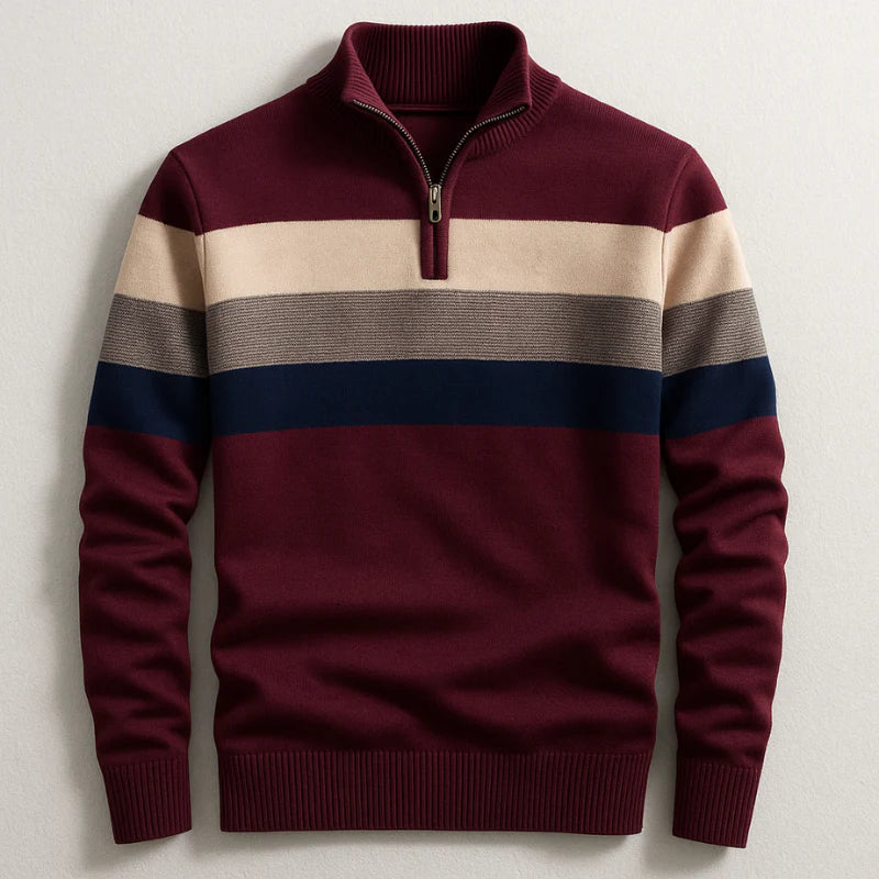 Stripe Quarter-Zip Pullover