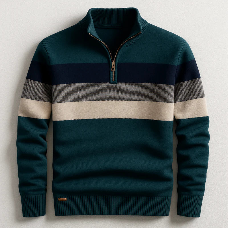 Stripe Quarter-Zip Pullover