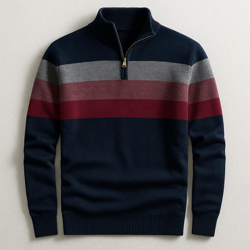 Stripe Quarter-Zip Pullover