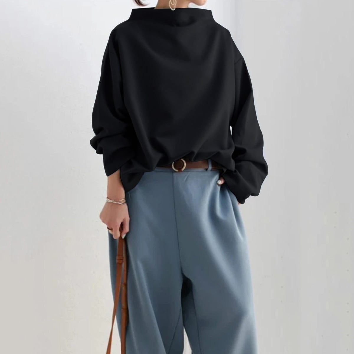 High-Neck Casual Top