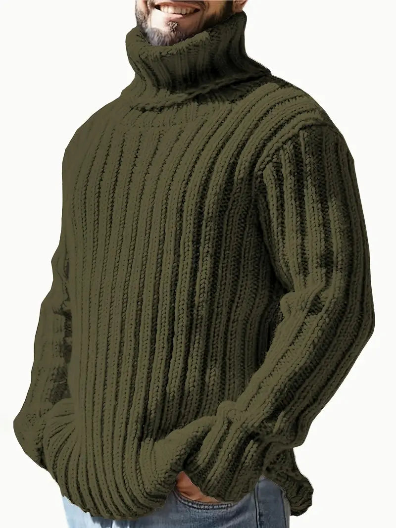 Refined Ribbed High-Neck Sweater