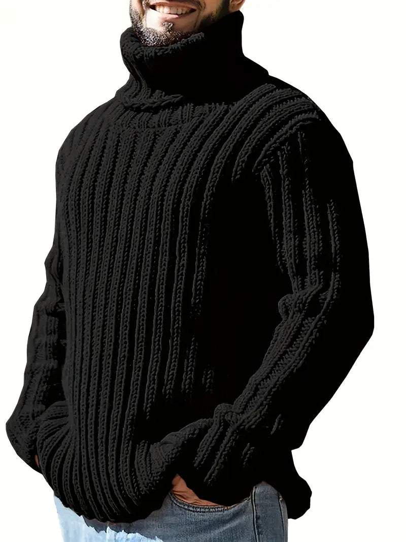 Refined Ribbed High-Neck Sweater