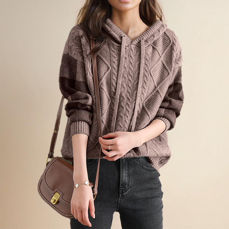 Cable Knit Hoodie Sweater