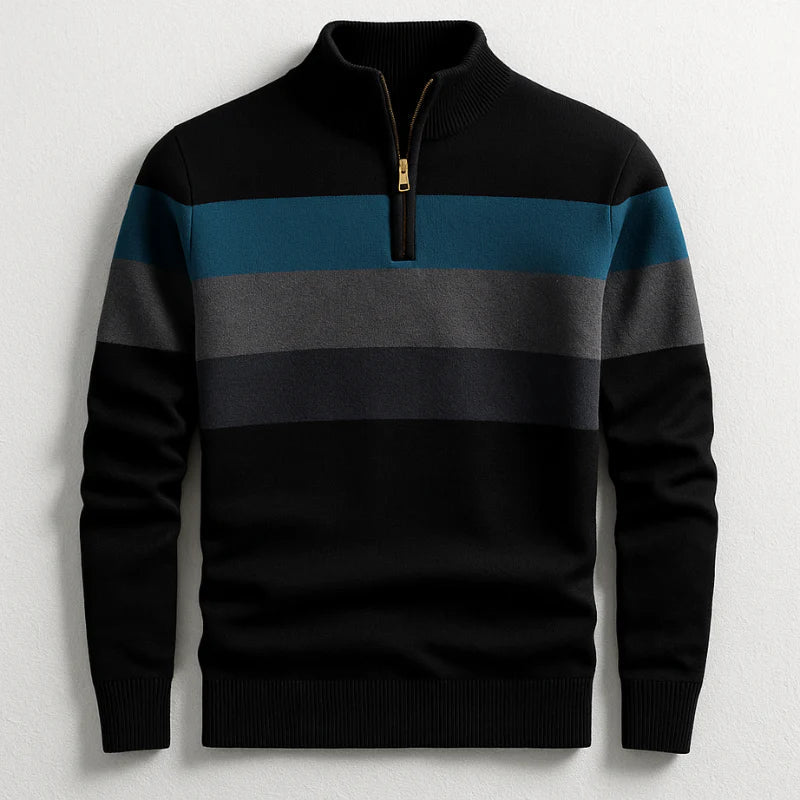 Stripe Quarter-Zip Pullover