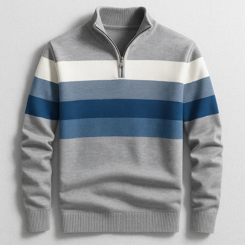 Stripe Quarter-Zip Pullover