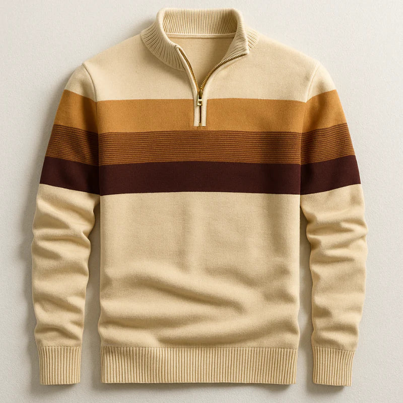Stripe Quarter-Zip Pullover