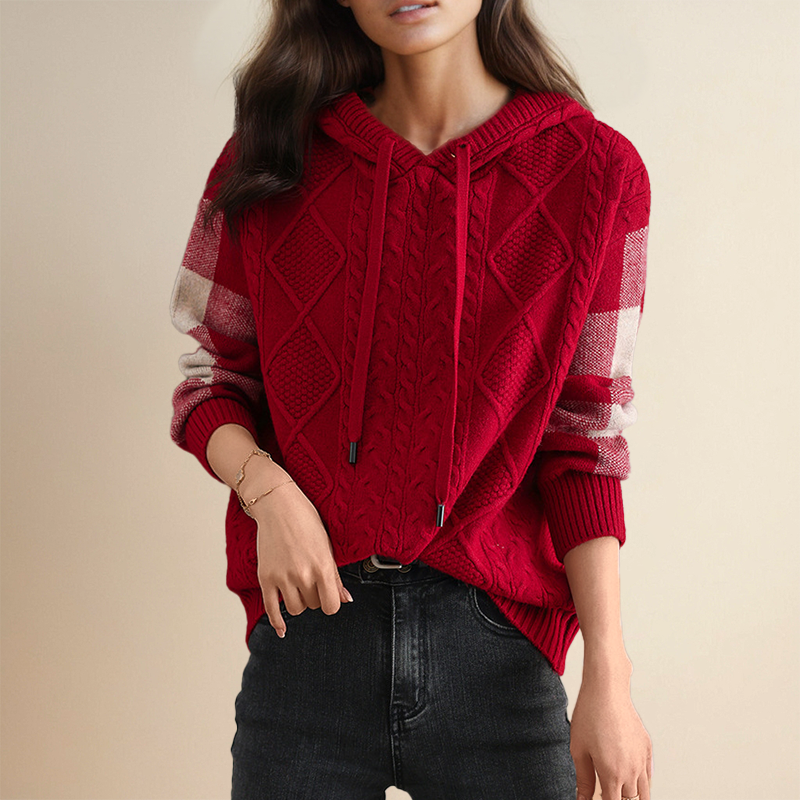 Cable Knit Hoodie Sweater