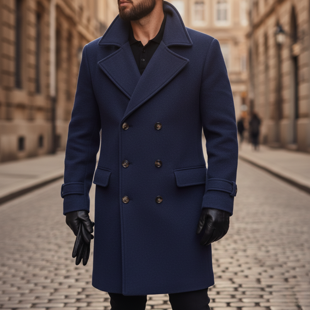 Tailored Wool Blend Overcoat